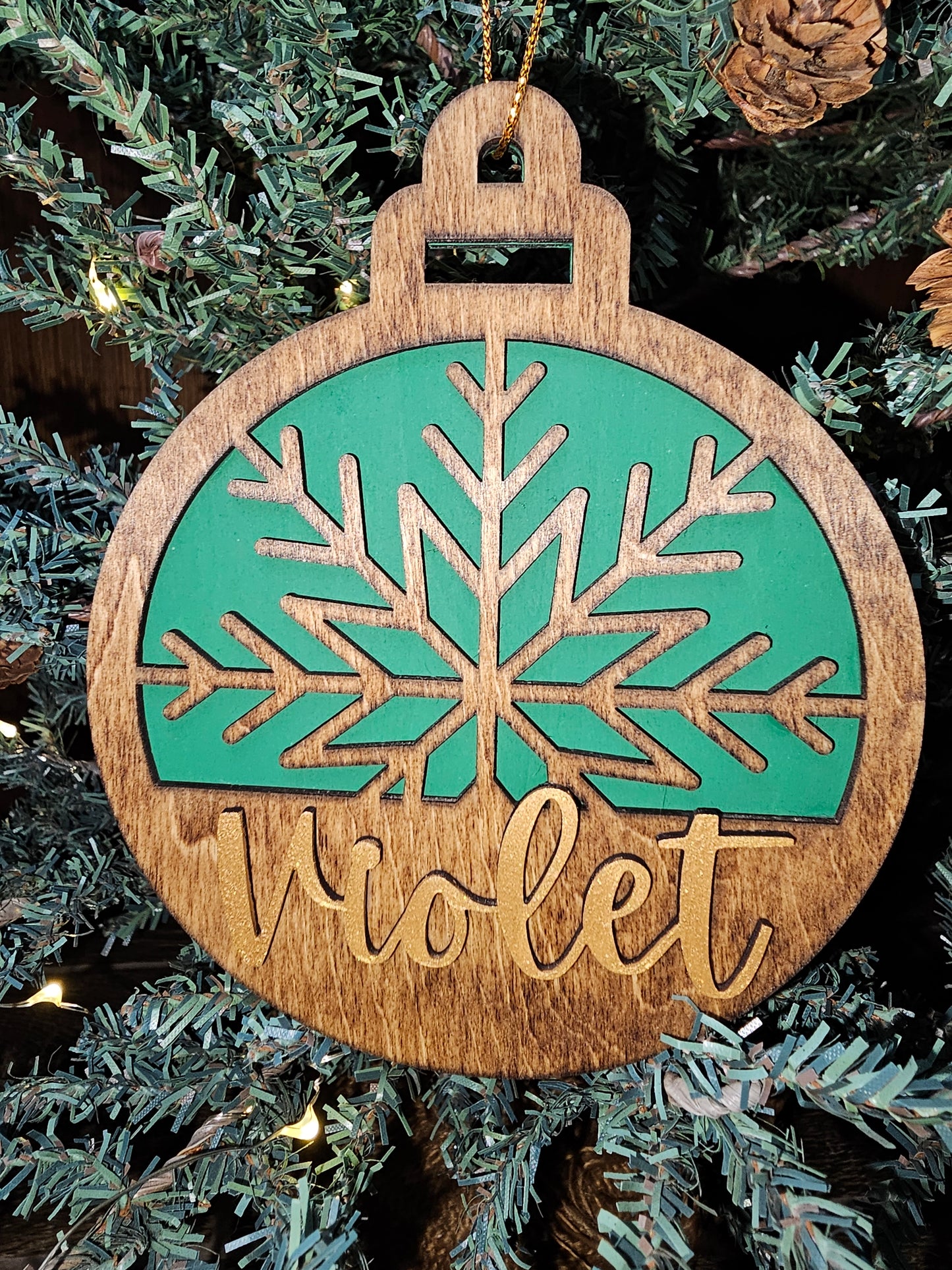 Personalized Laser Cut Wood Holiday Ornaments